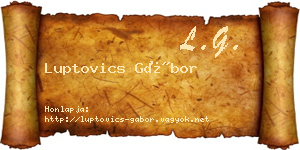 Luptovics Gábor névjegykártya